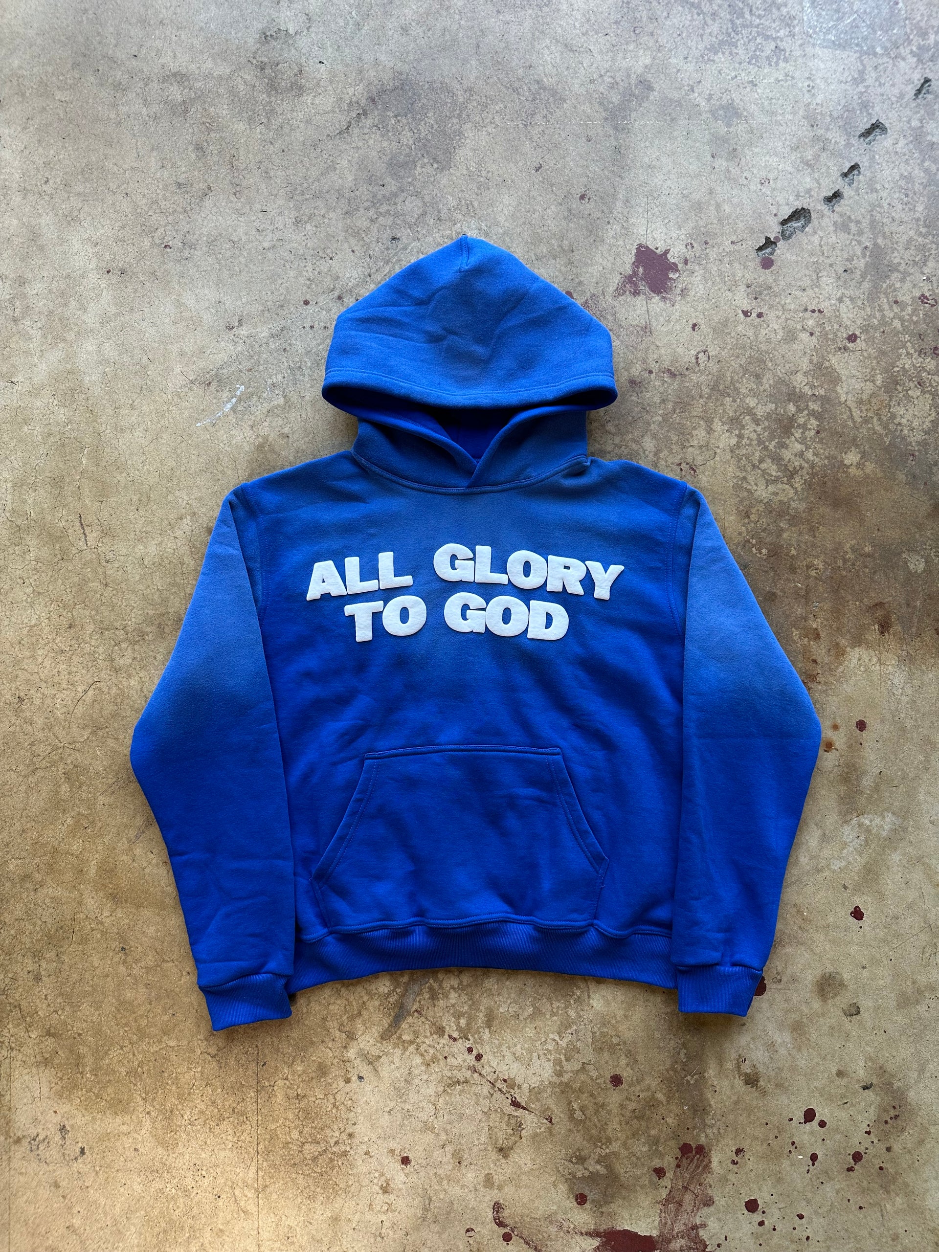 ALL GLORY TO GOD HOODIE BLUE