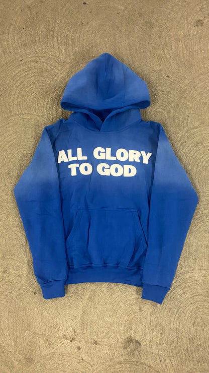 ALL GLORY TO GOD HOODIE BLUE