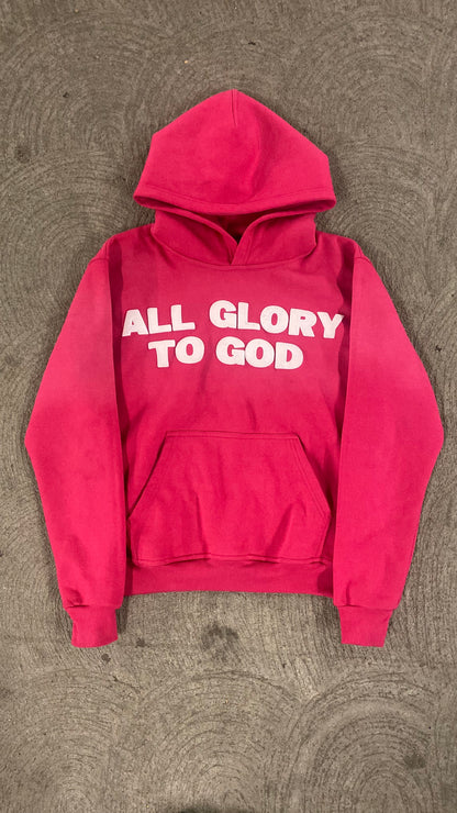 ALL GLORY TO GOD HOODIE PINK